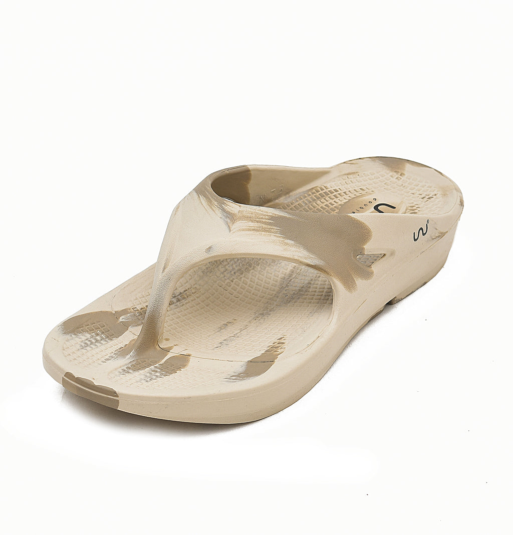 Doubleu V Shape Marble Men Soft Doctor Anti-Skid Slipper Avorio Khaki