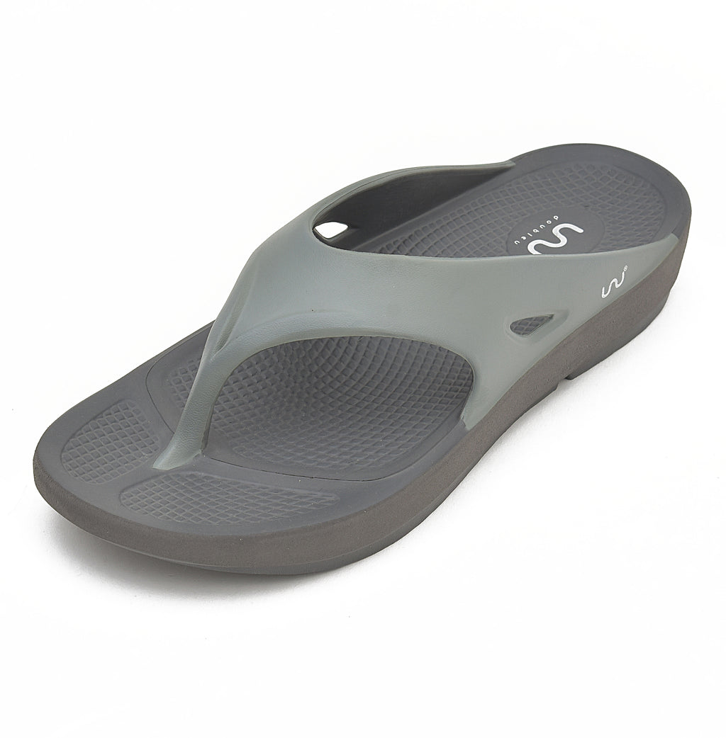 Doubleu Comfort Men Comfortable & Light Weight Slipper Carbon-Light-Grey