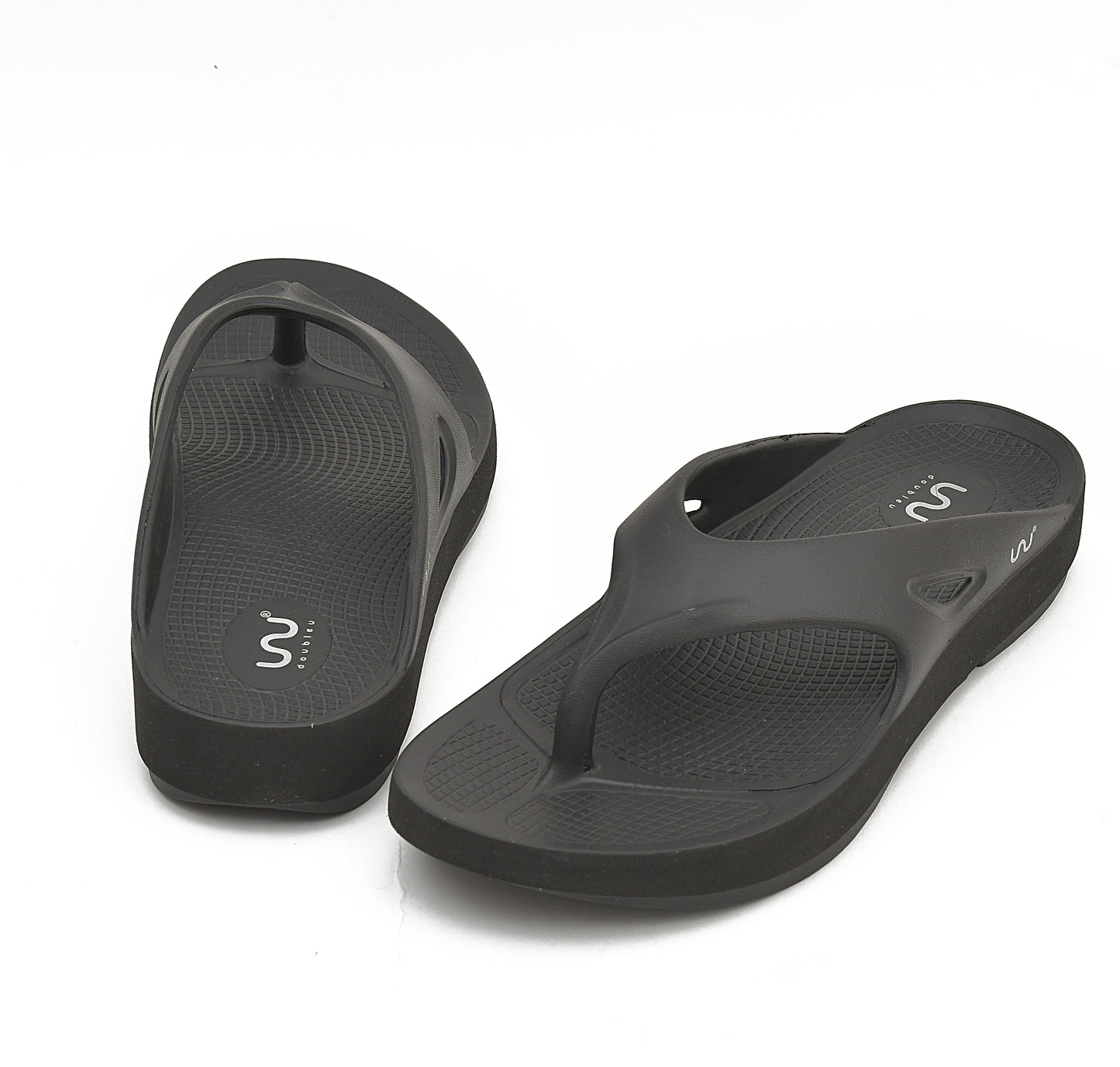 Doubleu Comfort Men Comfortable & Light Weight Black  Slipper