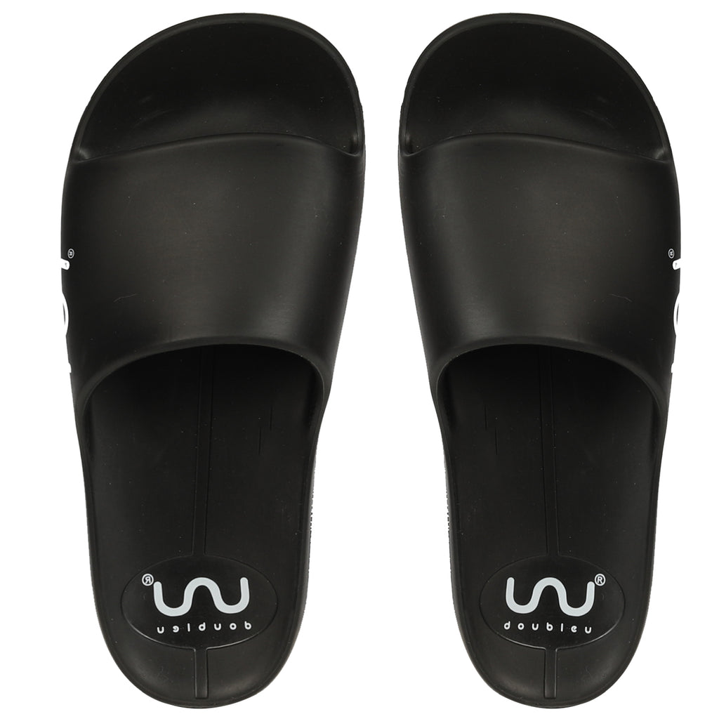 Doubleu Milano Men Comfortable & Light Weight  Black  Slipper