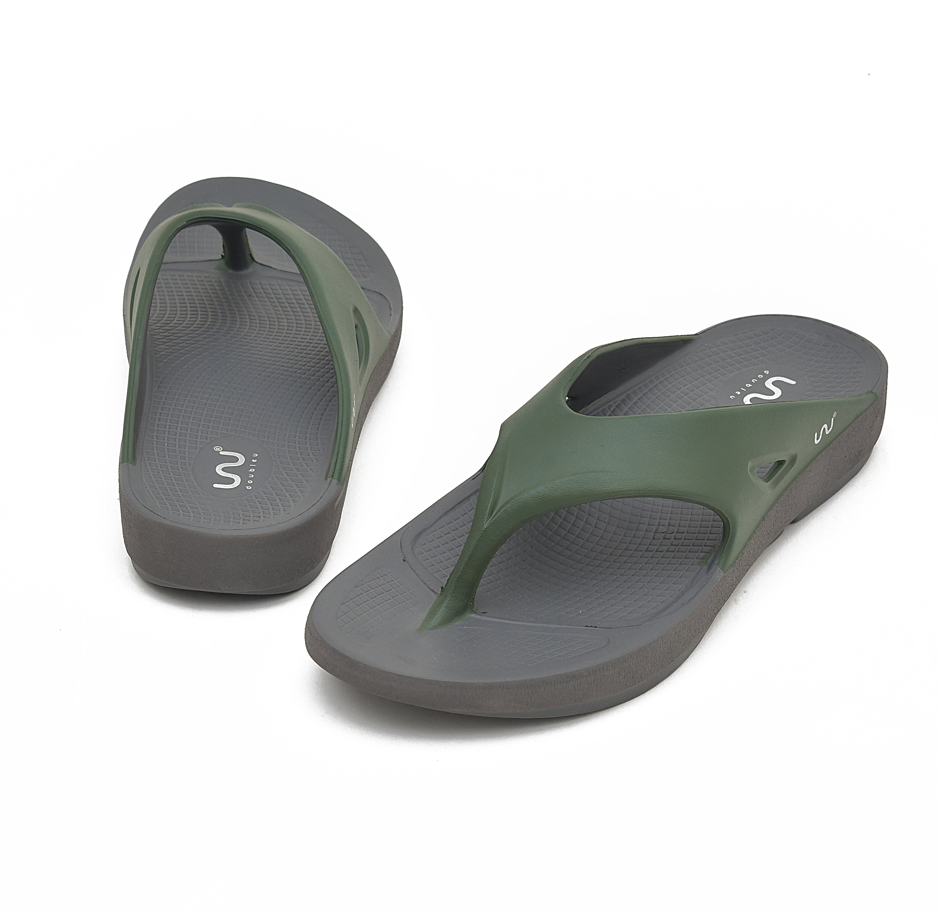 Doubleu Comfort Men Comfortable & Light Weight Slipper Carbon-Military-Green