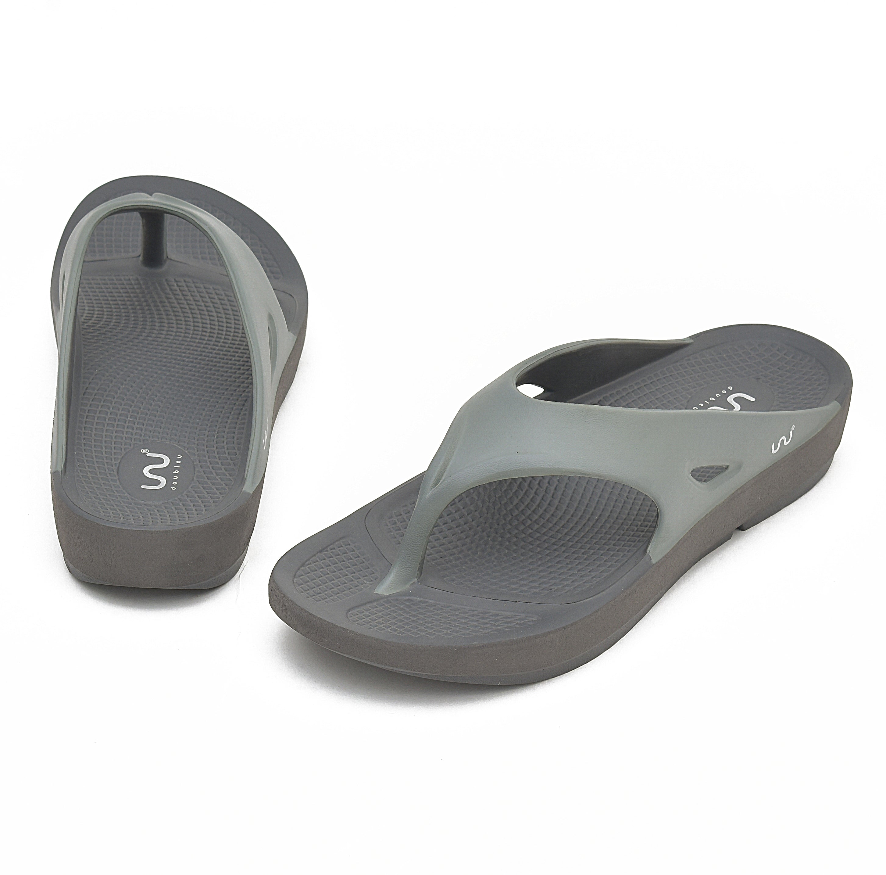 Doubleu Comfort Men Comfortable & Light Weight Slipper Carbon-Light-Grey