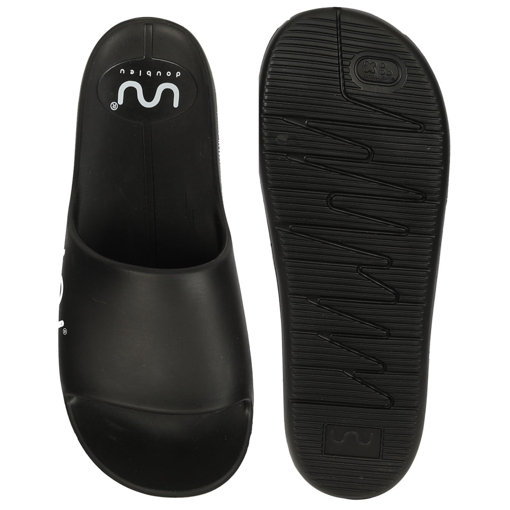 Doubleu Milano Men Comfortable & Light Weight  Black  Slipper