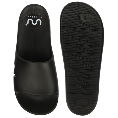 Doubleu Milano Men Comfortable & Light Weight  Black  Slipper