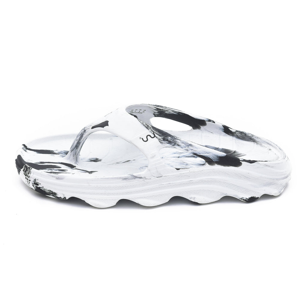 Doubleu Riva Women Marble Comfortable Recovery Footwear White + Black