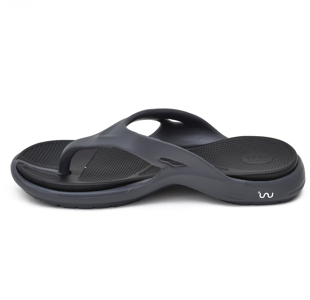 Doubleu Bermuda Men Comfortable Recovery Footwear Grey Black