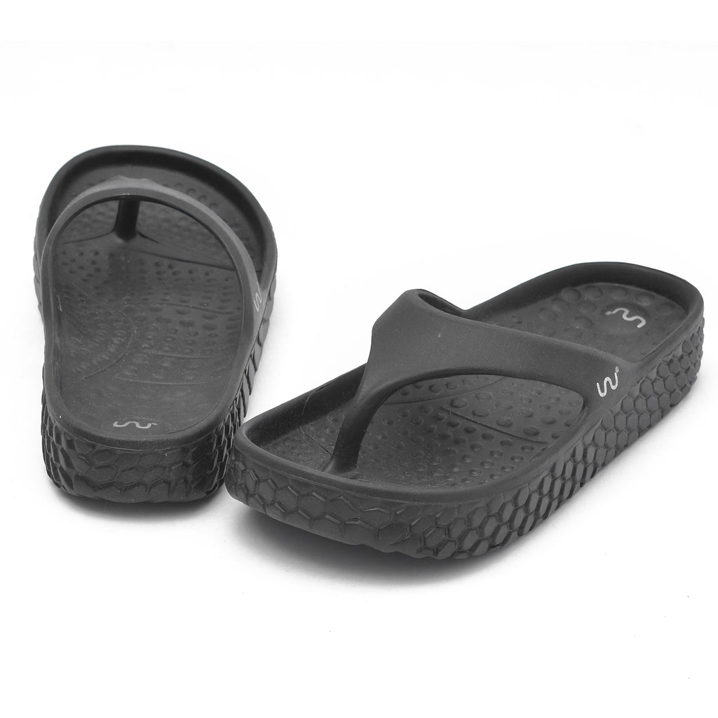 Doubleu Kyoto Women Comfortable & Light Weight  Black Slipper
