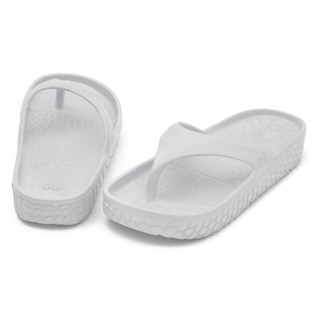 Doubleu Kyoto Women  Comfortable & Light Weight White Slipper