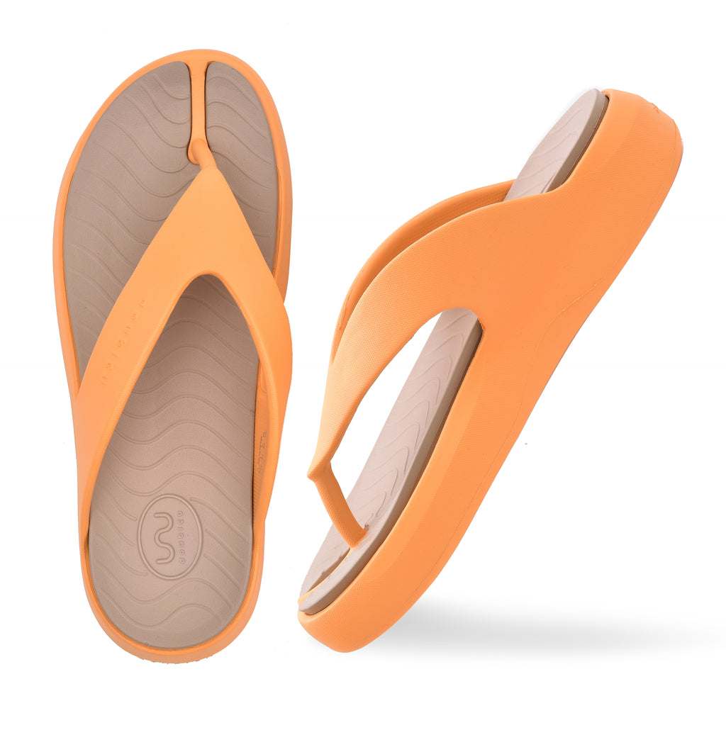 Doubleu Amalfi Women Recovery Footwear Orange Khaki