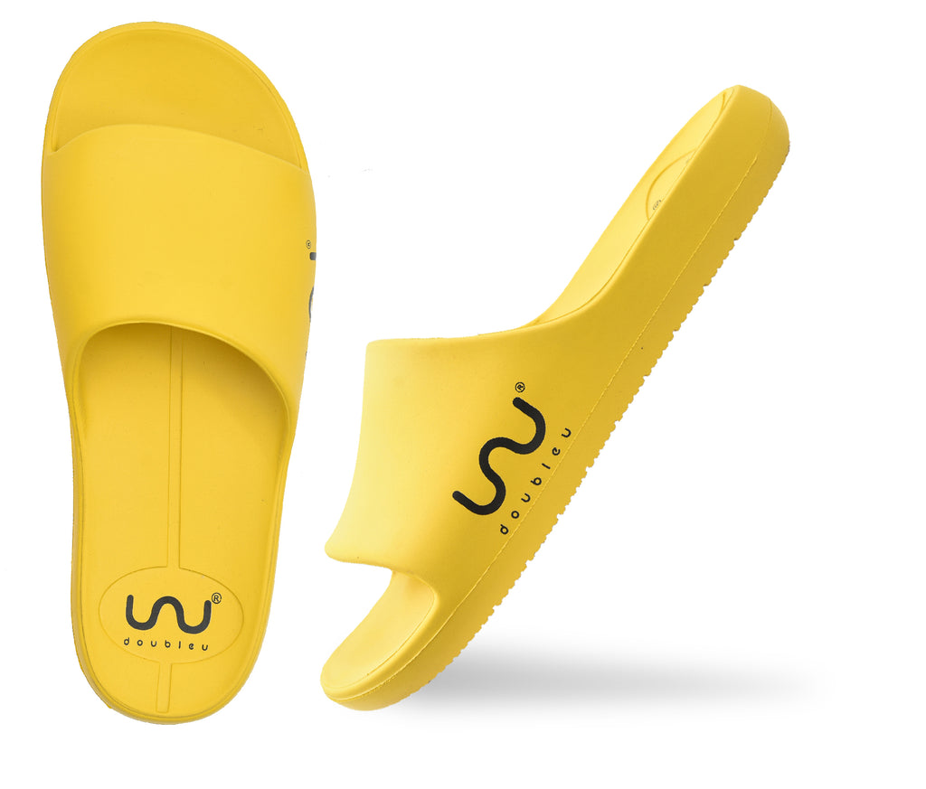 Doubleu Milano Men Comfortable & Light Weight  Yellow  Slipper