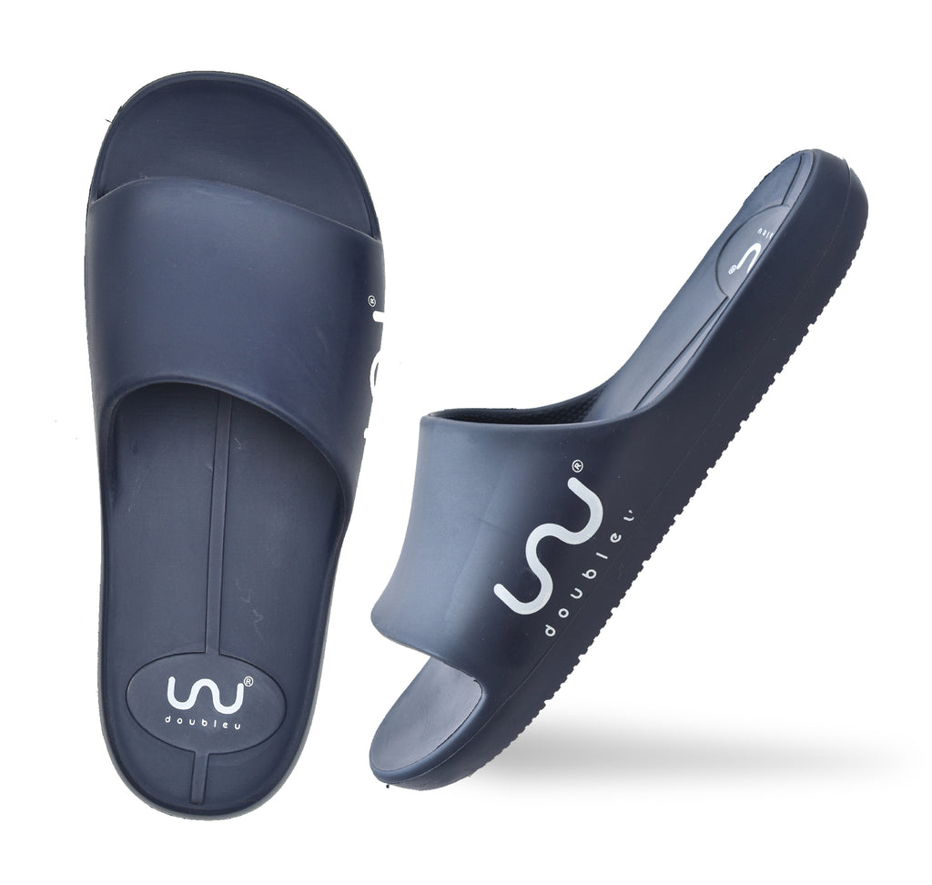 Doubleu Milano Men Comfortable & Light Weight Slipper Navy Blue