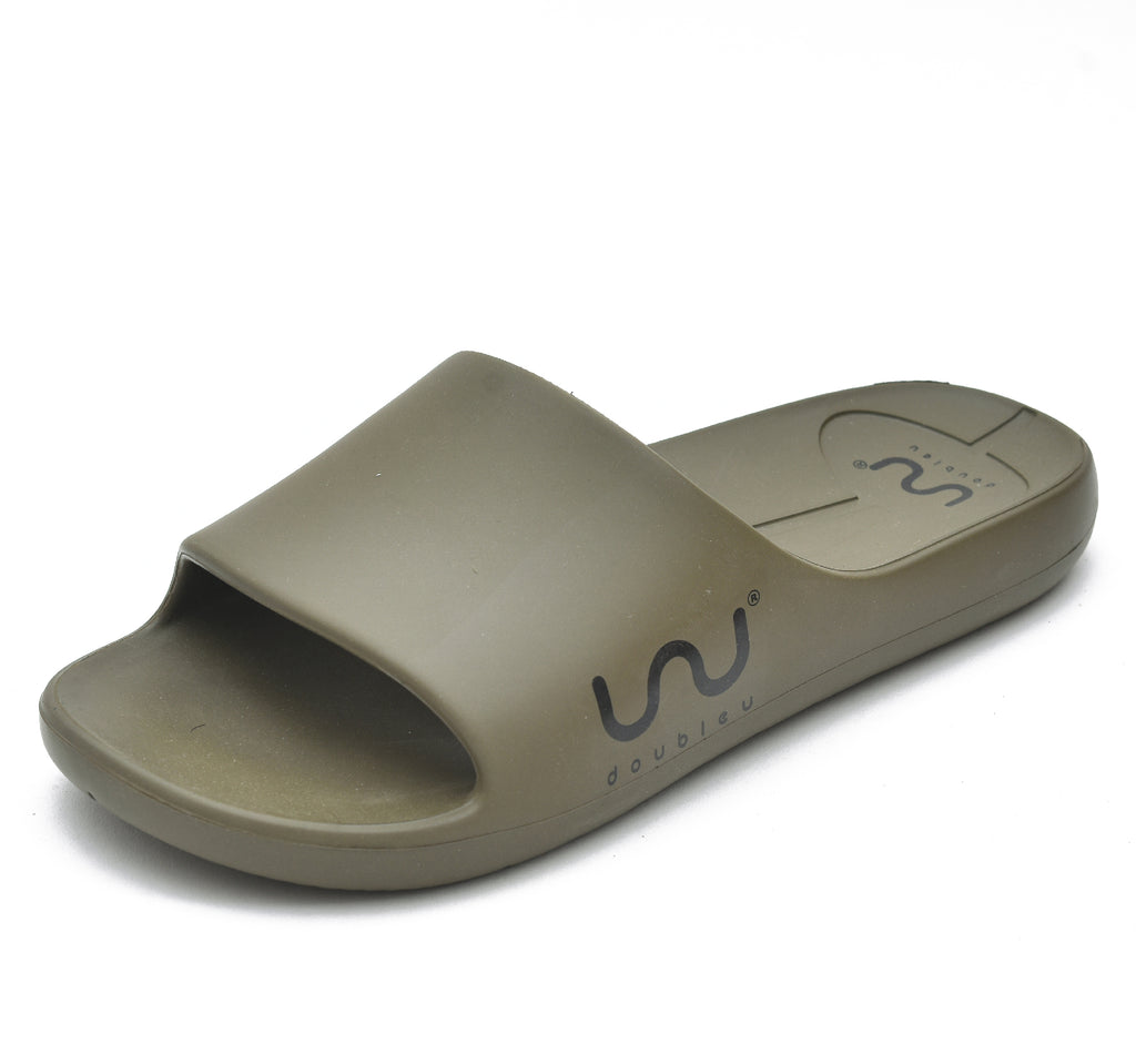 Doubleu Milano Men Comfortable & Light Weight Slipper Olive Green