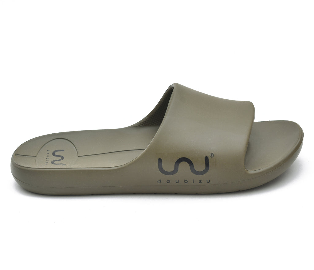 Doubleu Milano Men Comfortable & Light Weight Slipper Olive Green