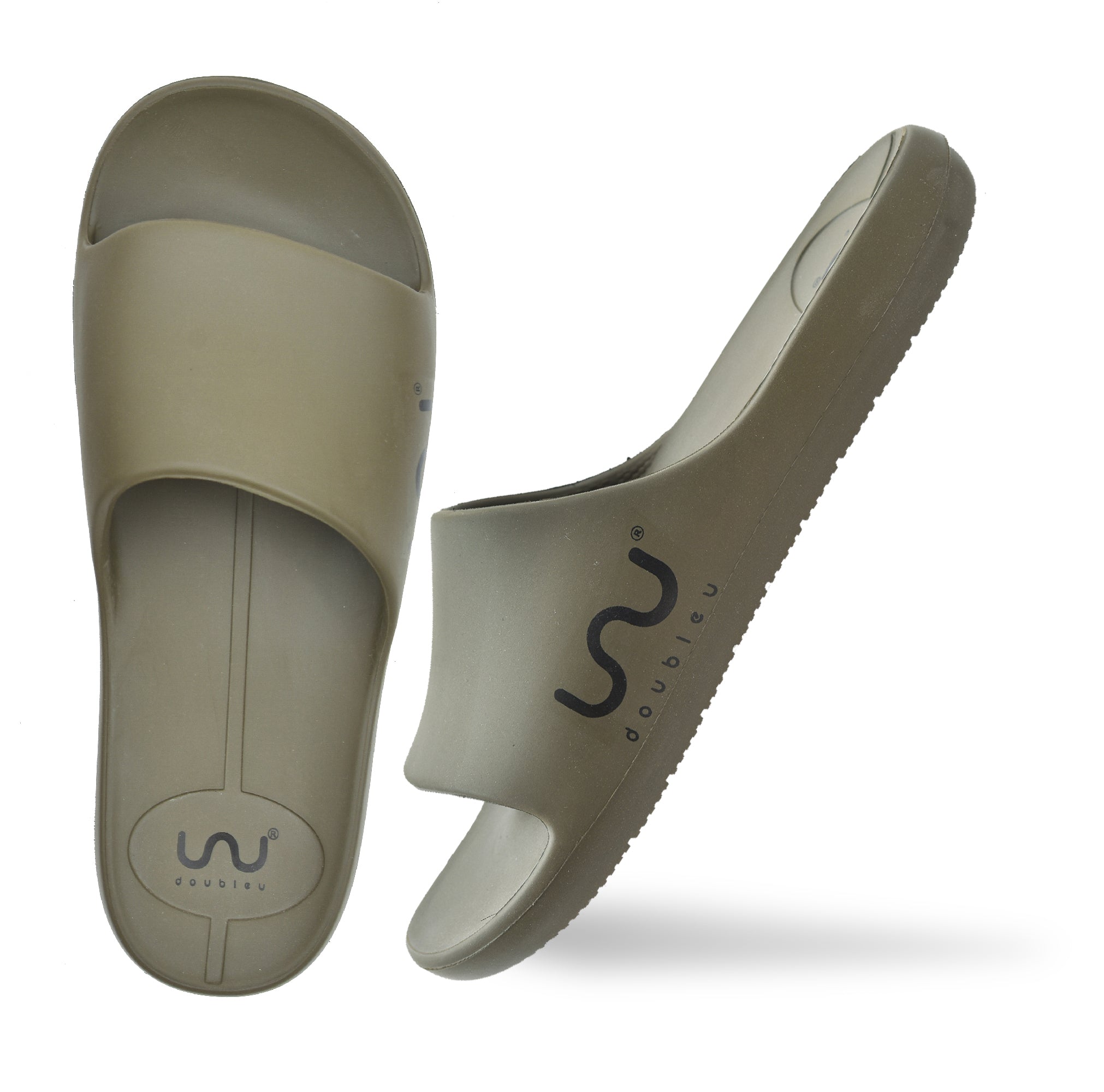 Doubleu Milano Men Comfortable & Light Weight Slipper Olive Green