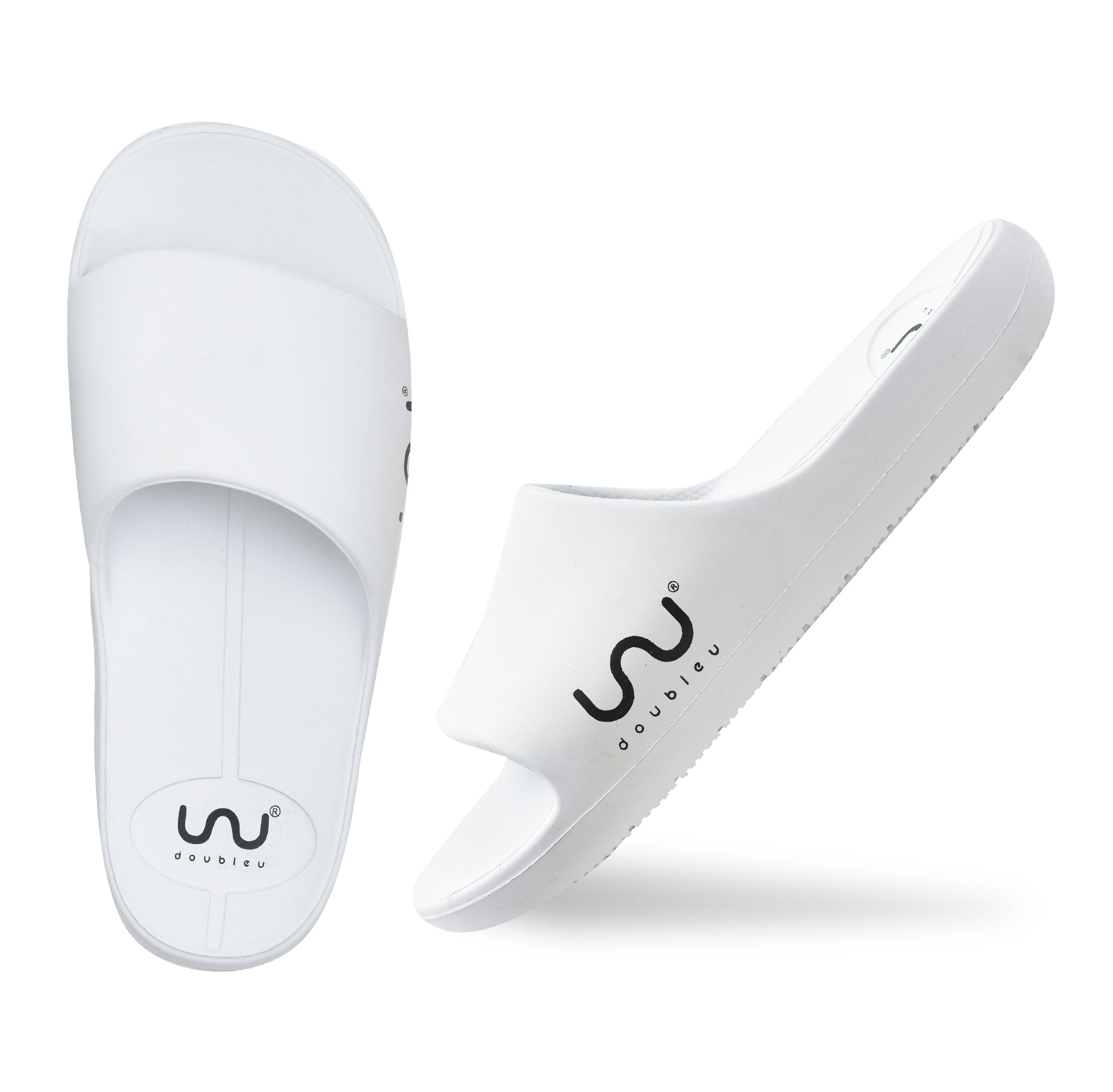 Doubleu Milano Men Comfortable & Light Weight White Slipper