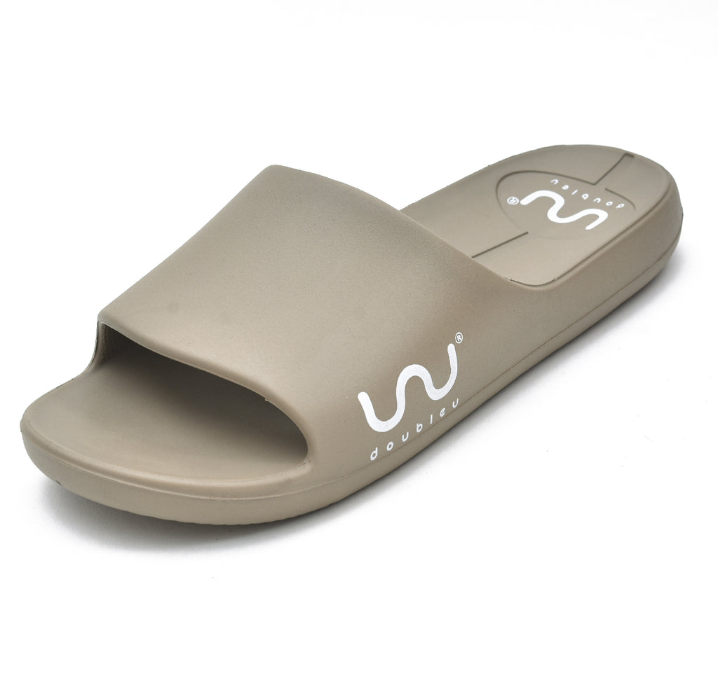 Doubleu Milano Men Comfortable & Light Weight Khakhi Slipper