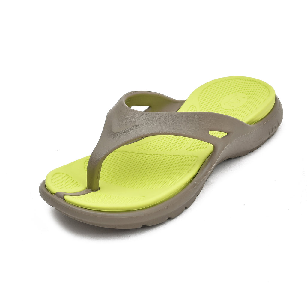 Doubleu Bermuda Men Comfortable Recovery Footwear Khaki Lime