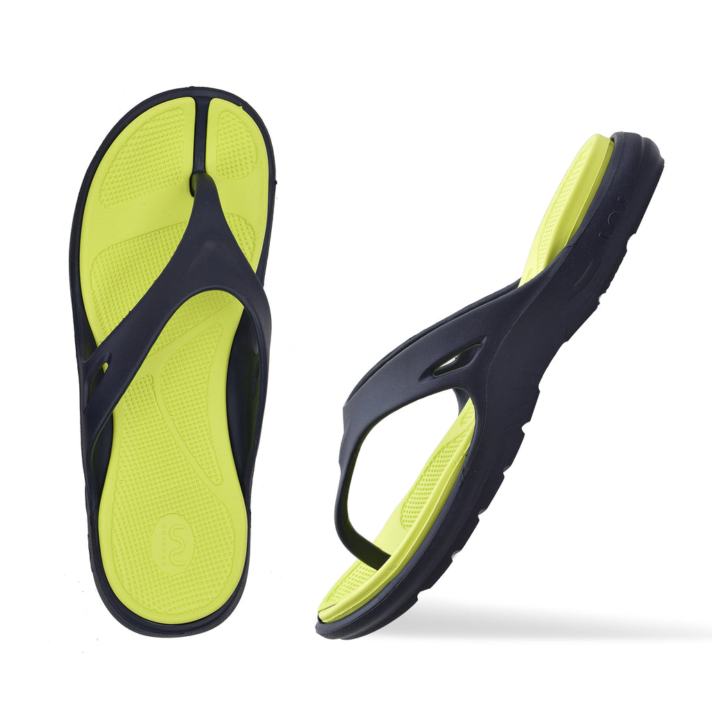 Doubleu Bermuda Men Comfortable Recovery Footwear Blue Lime