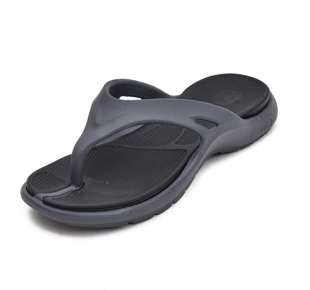 Doubleu Bermuda Men Comfortable Recovery Footwear Grey Black