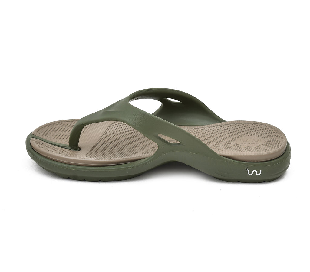 Doubleu Bermuda Men Comfortable Recovery Footwear Olive Khaki