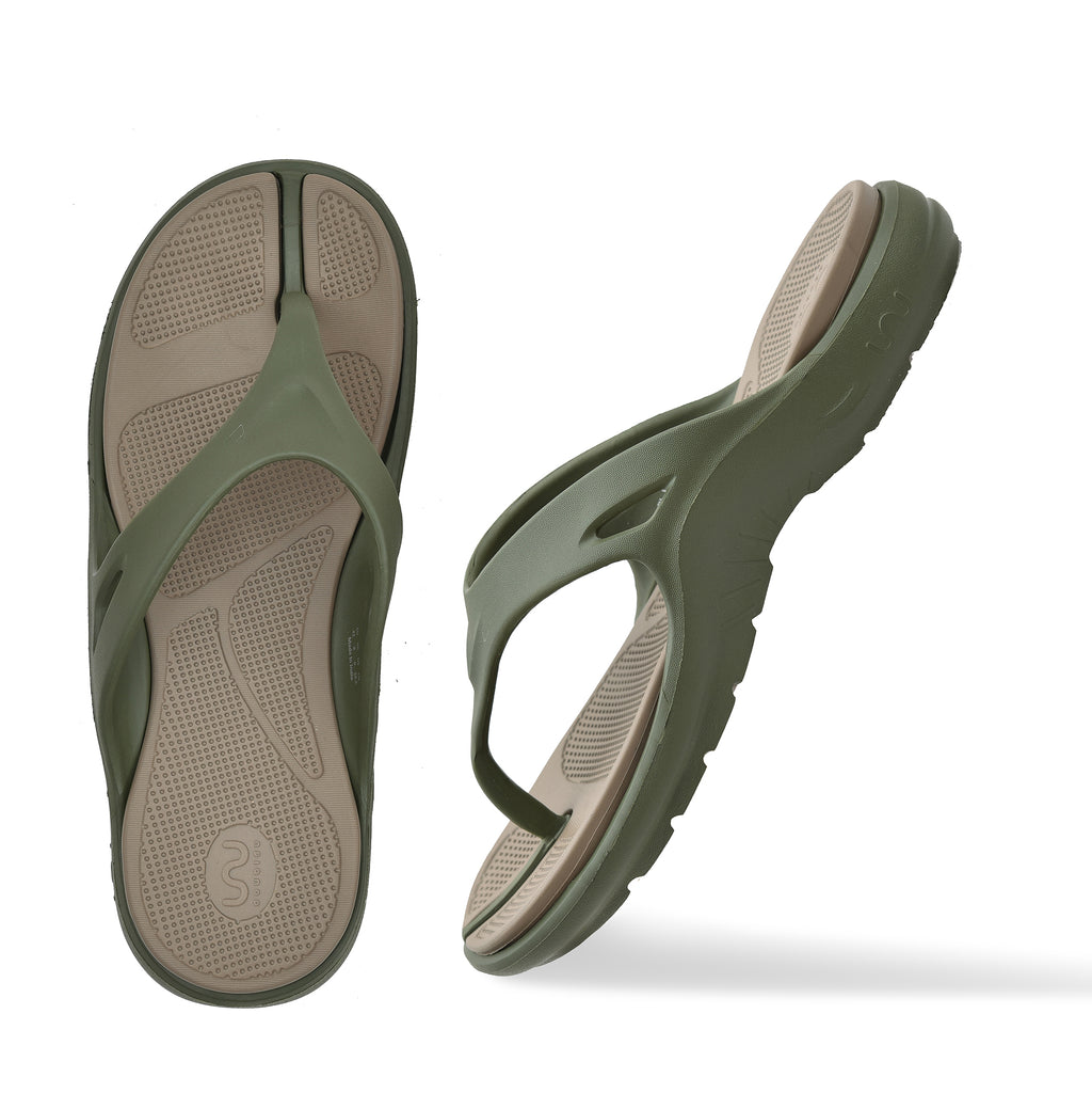 Doubleu Bermuda Men Comfortable Recovery Footwear Olive Khaki