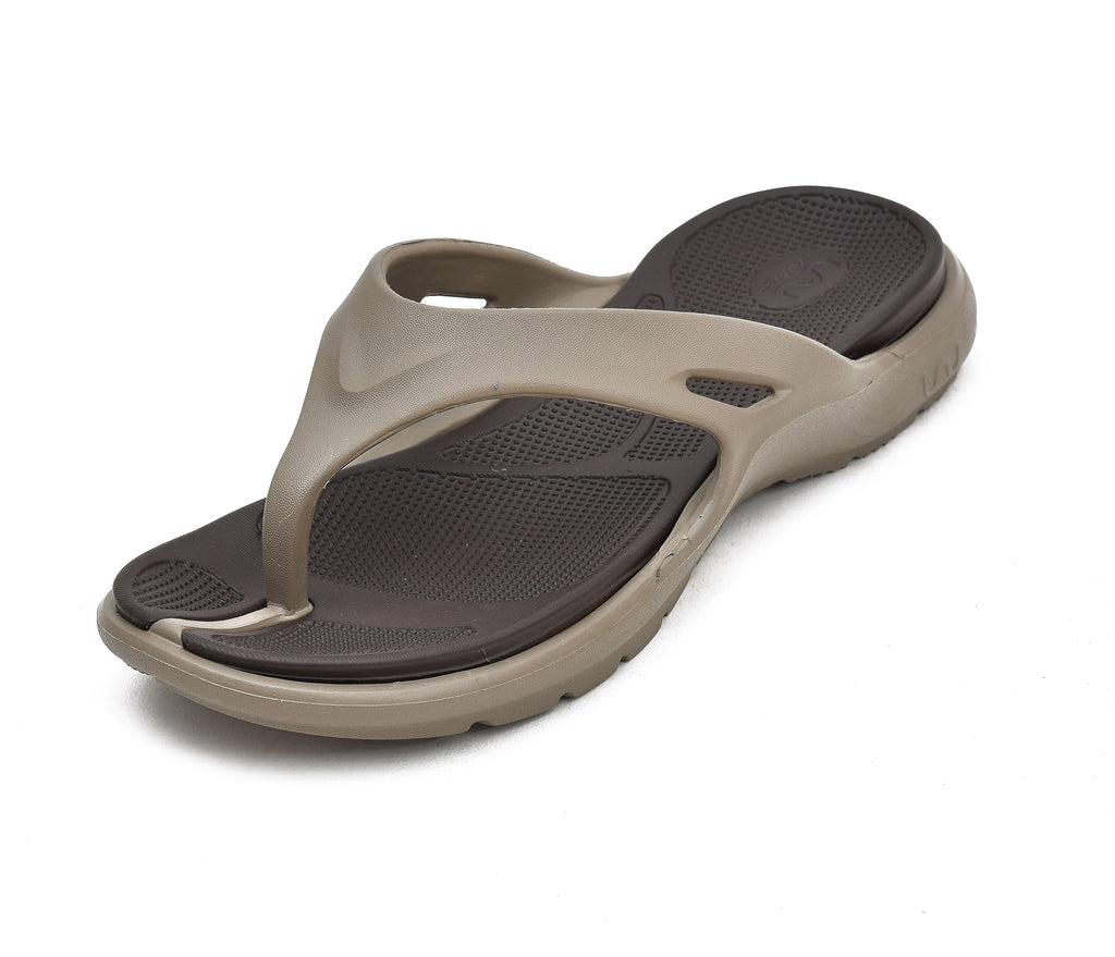 Doubleu Bermuda Men Comfortable Recovery Footwear Khaki Carbon Brown