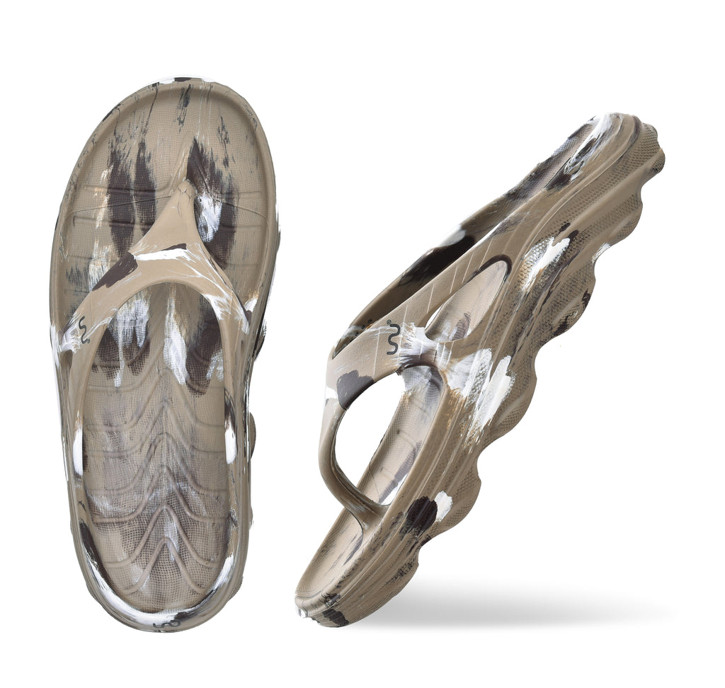 Doubleu Riva Men Marble Comfortable Recovery Footwear