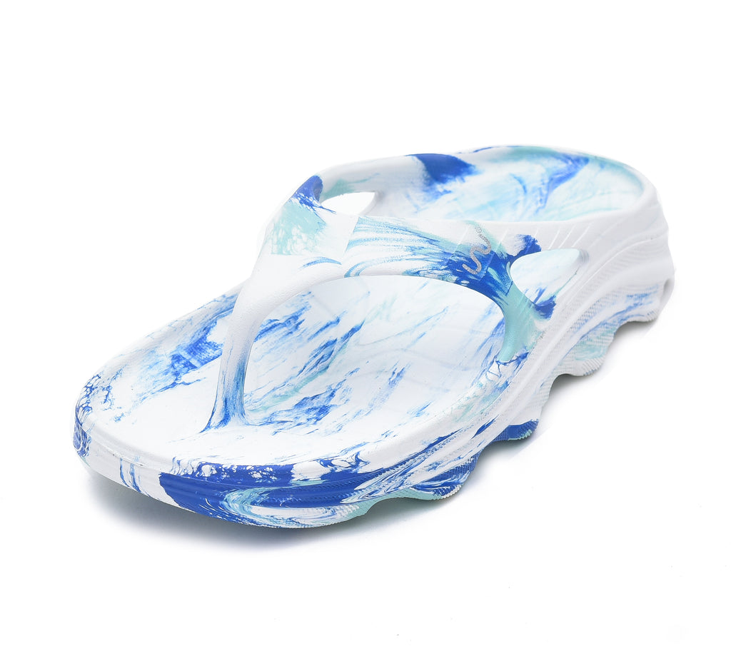 Doubleu Riva Women Marble Comfortable Recovery Footwear White Azuro Metal