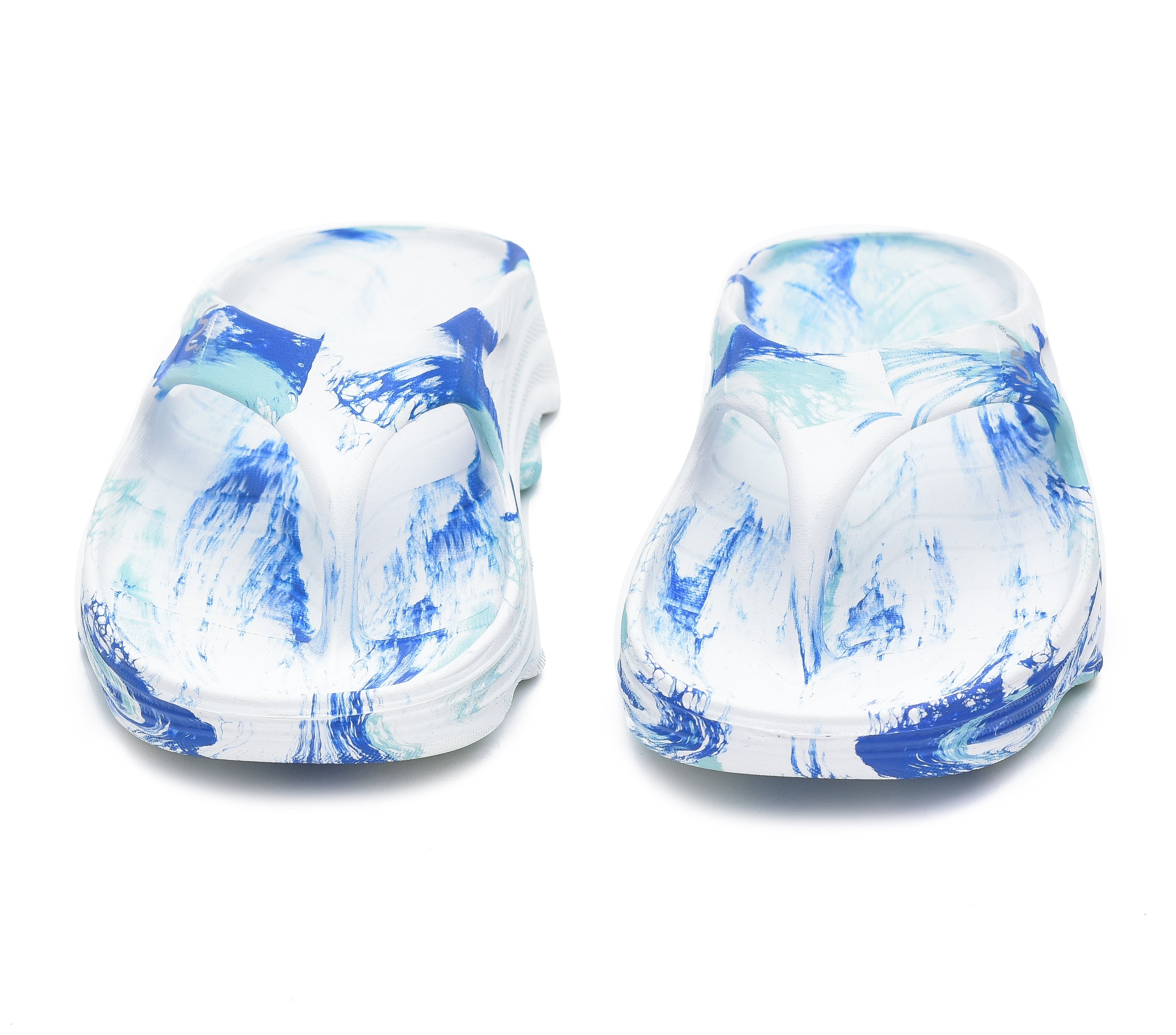 Doubleu Riva Women Marble Comfortable Recovery Footwear White Azuro Metal