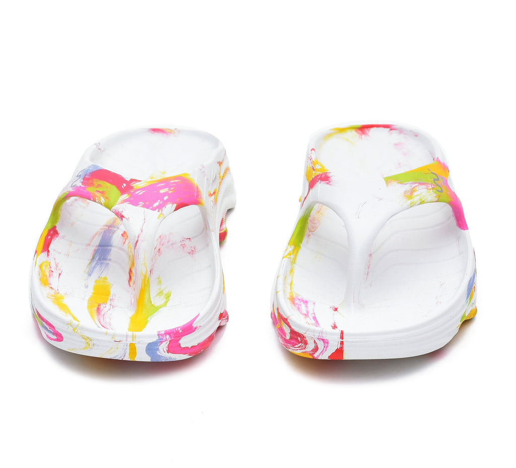 Doubleu Riva Women Marble Comfortable Recovery Footwear White Candy