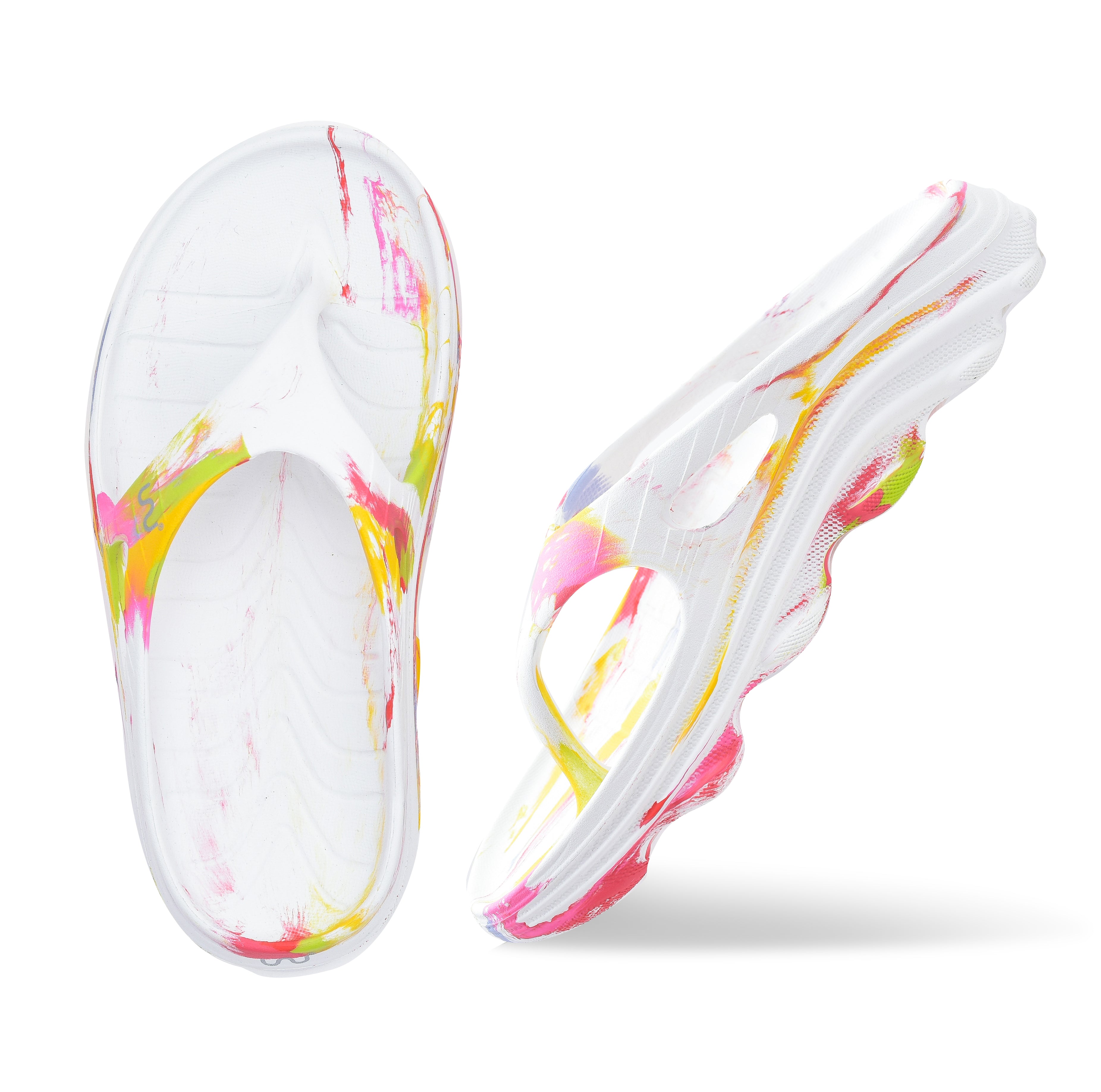 Doubleu Riva Women Marble Comfortable Recovery Footwear White Candy