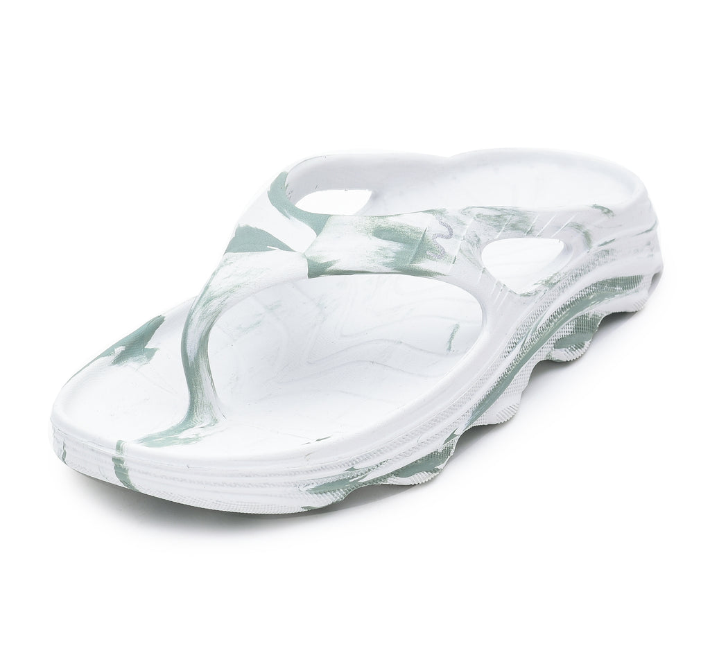 Doubleu Riva Women Marble Comfortable Recovery Footwear White Sage Green
