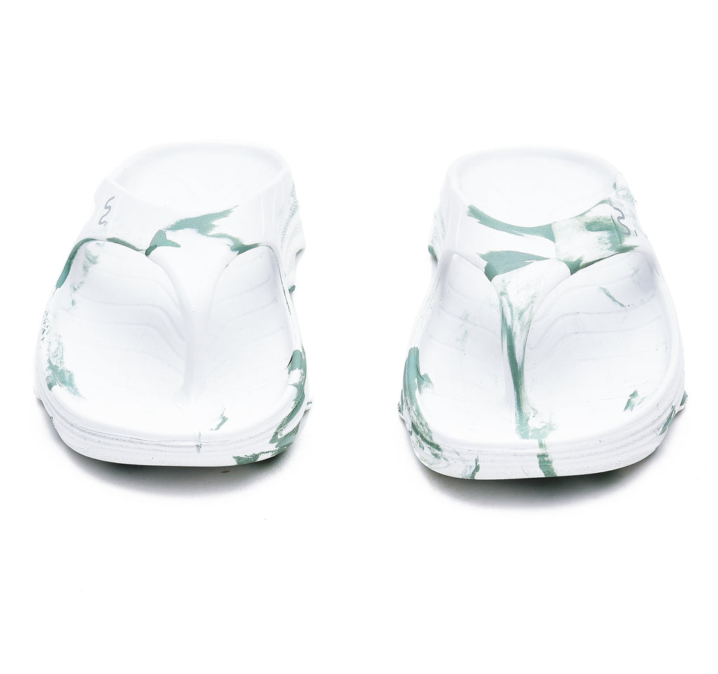 Doubleu Riva Women Marble Comfortable Recovery Footwear White Sage Green
