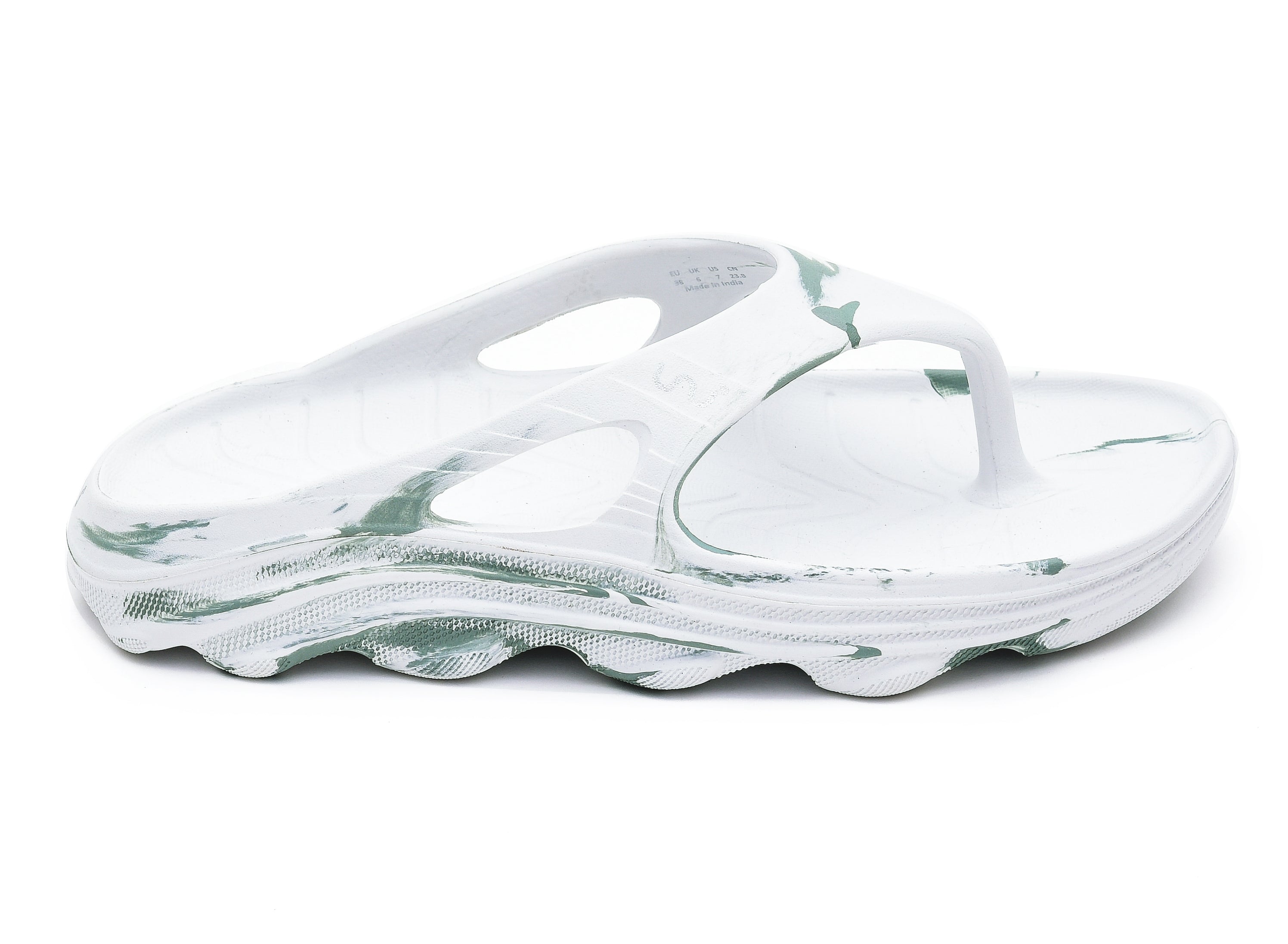 Doubleu Riva Women Marble Comfortable Recovery Footwear White Sage Green
