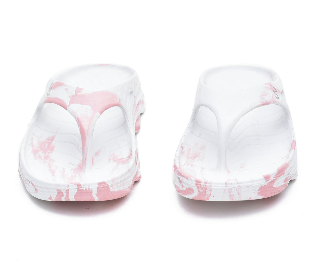 Doubleu Riva Women Marble Comfortable Recovery Footwear White Rossafever