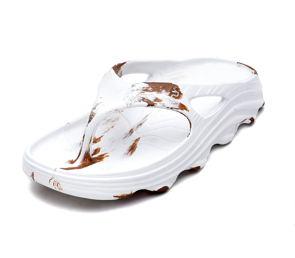 Doubleu Riva Women Marble Comfortable Recovery Footwear White Bronzo
