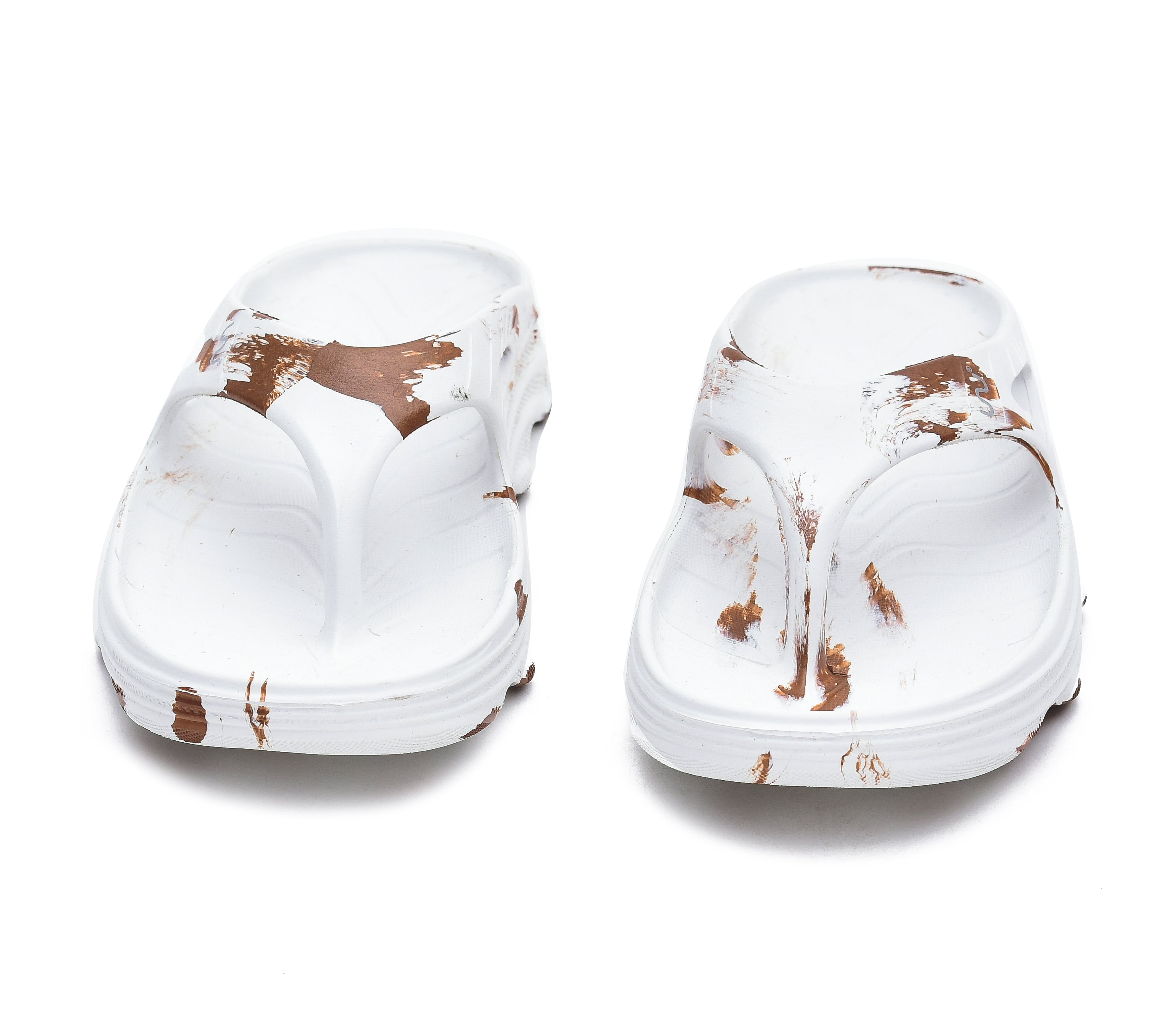 Doubleu Riva Women Marble Comfortable Recovery Footwear White Bronzo