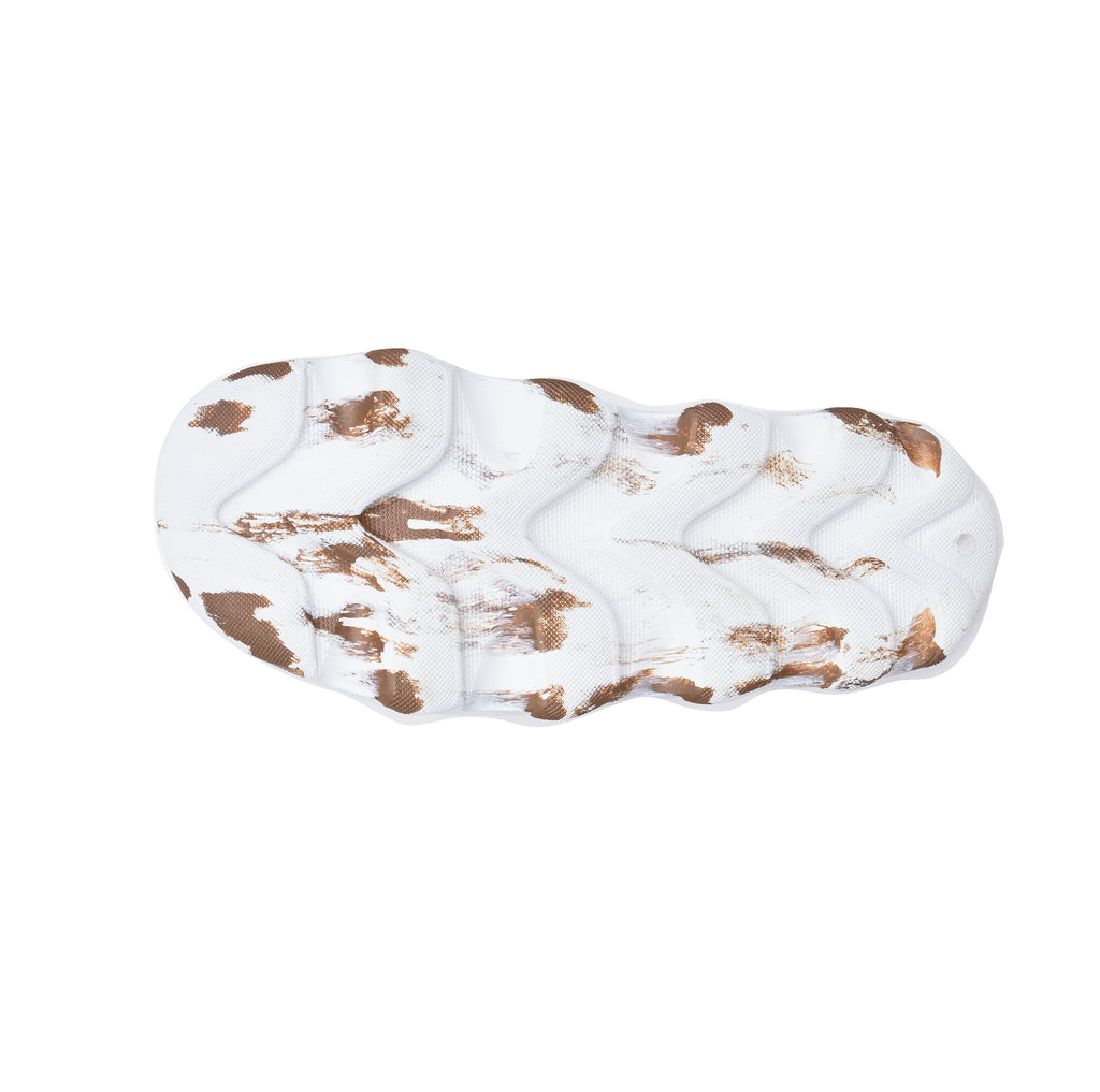 Doubleu Riva Women Marble Comfortable Recovery Footwear White Bronzo