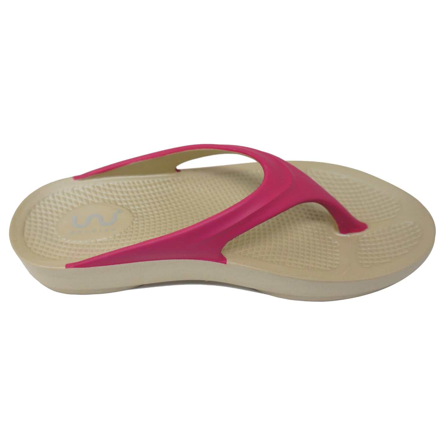 Doubleu Lite Women  Light Weight  Beige + Fuchsia Slipper