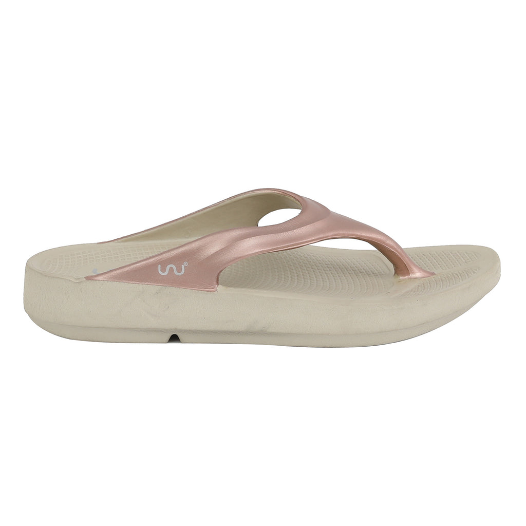 Doubleu Lite Women Comfortable & Light Weight Slipper Regular Beige-Rose-Gold