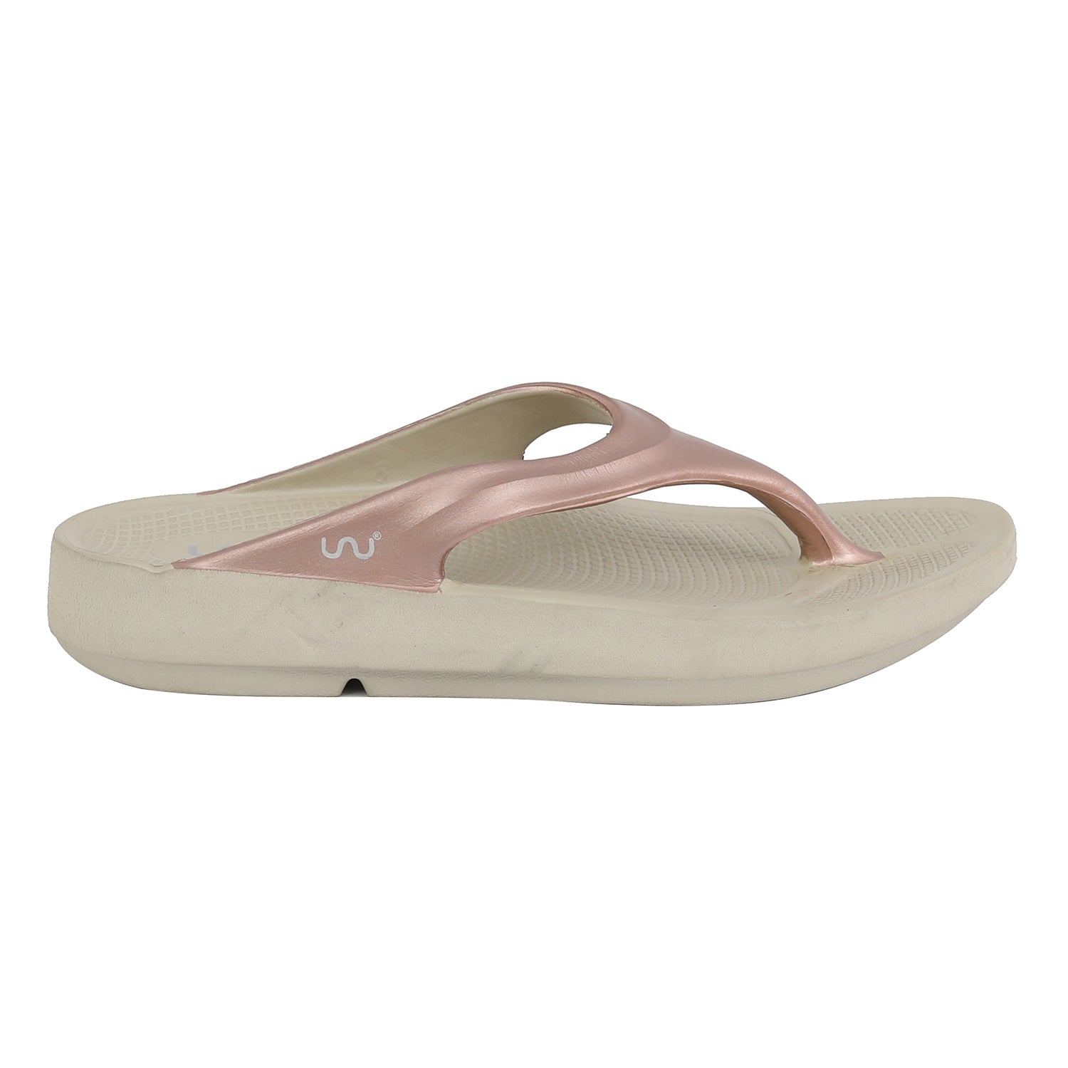 Doubleu Lite Women Comfortable & Light Weight Slipper Regular Beige-Rose-Gold
