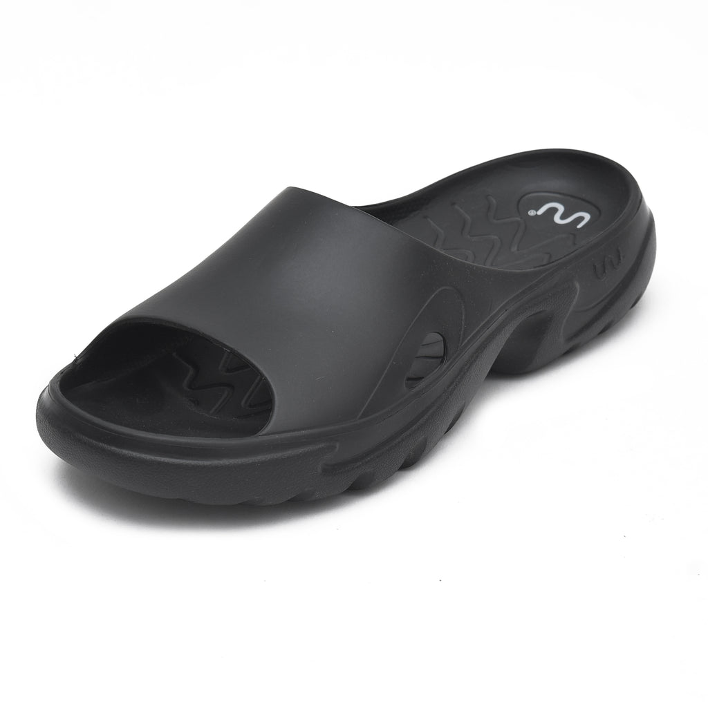 Doubleu Roma Slider for Men Comfortable Recovery Footwear Black