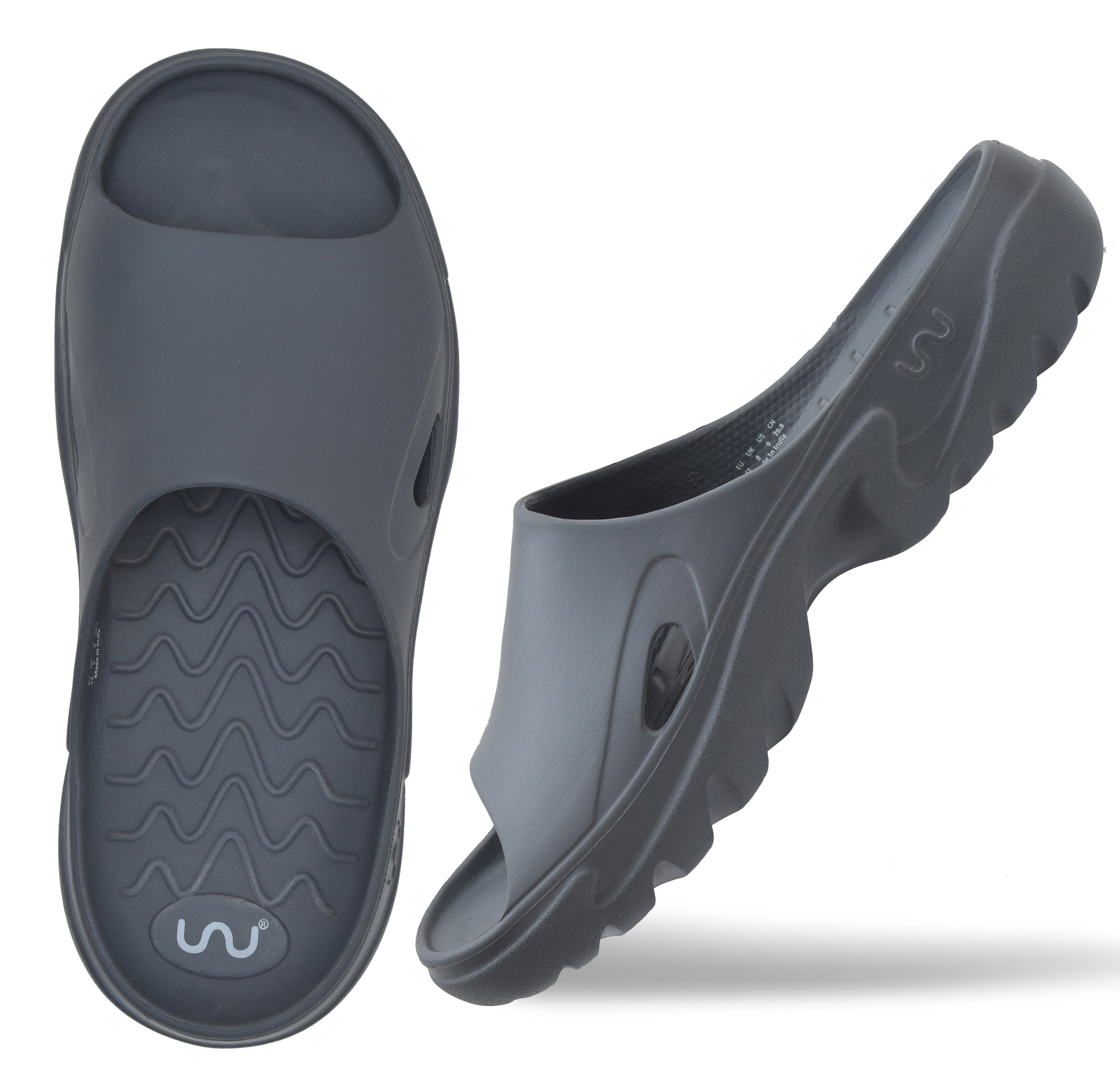 Doubleu Roma Slider for Men Comfortable Recovery Footwear Carbone – doubleu