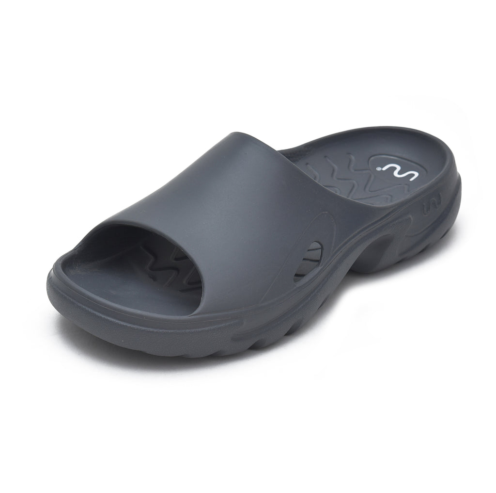 Doubleu Roma Slider for Men Comfortable Recovery Footwear Carbone