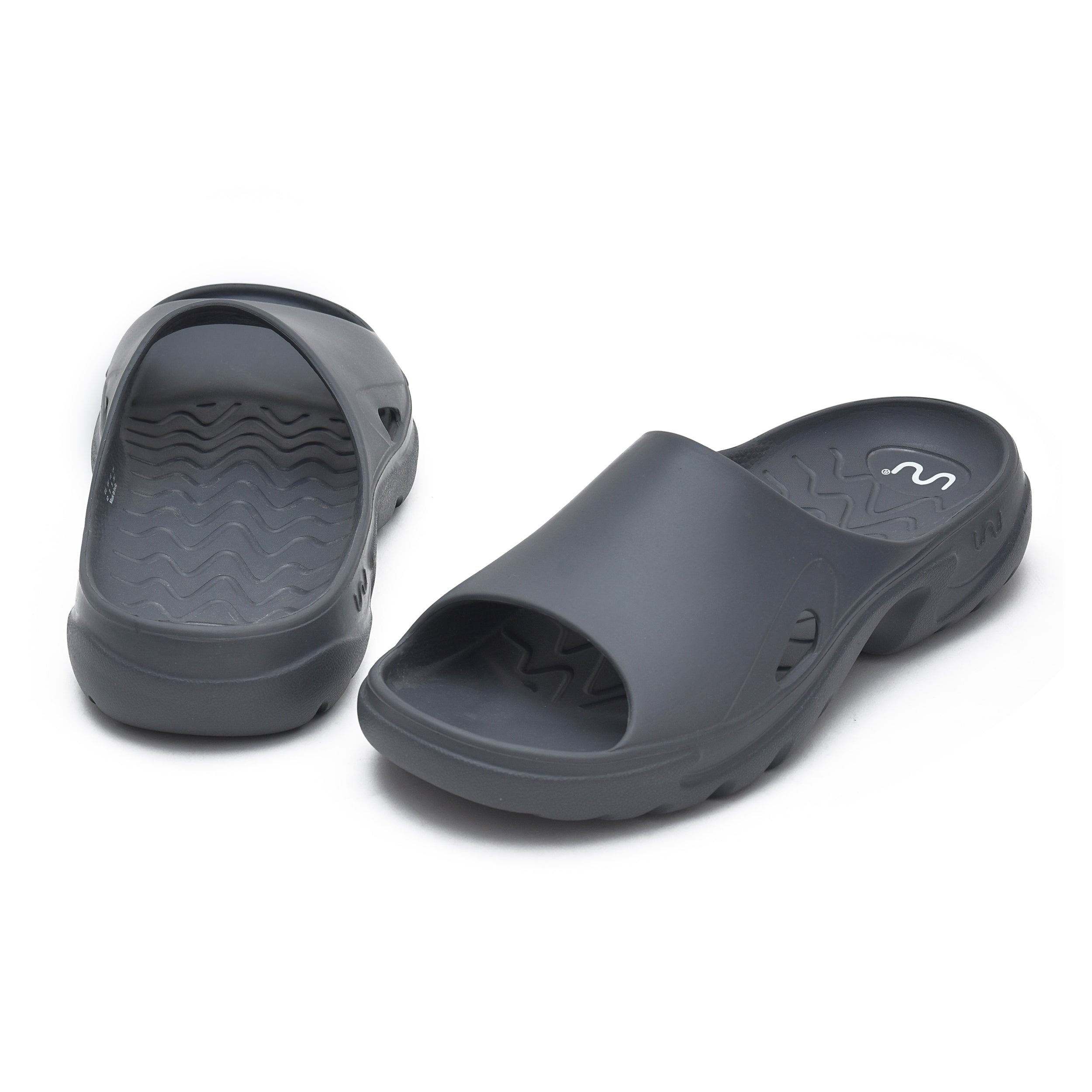 Doubleu Roma Slider for Men Comfortable Recovery Footwear Carbone