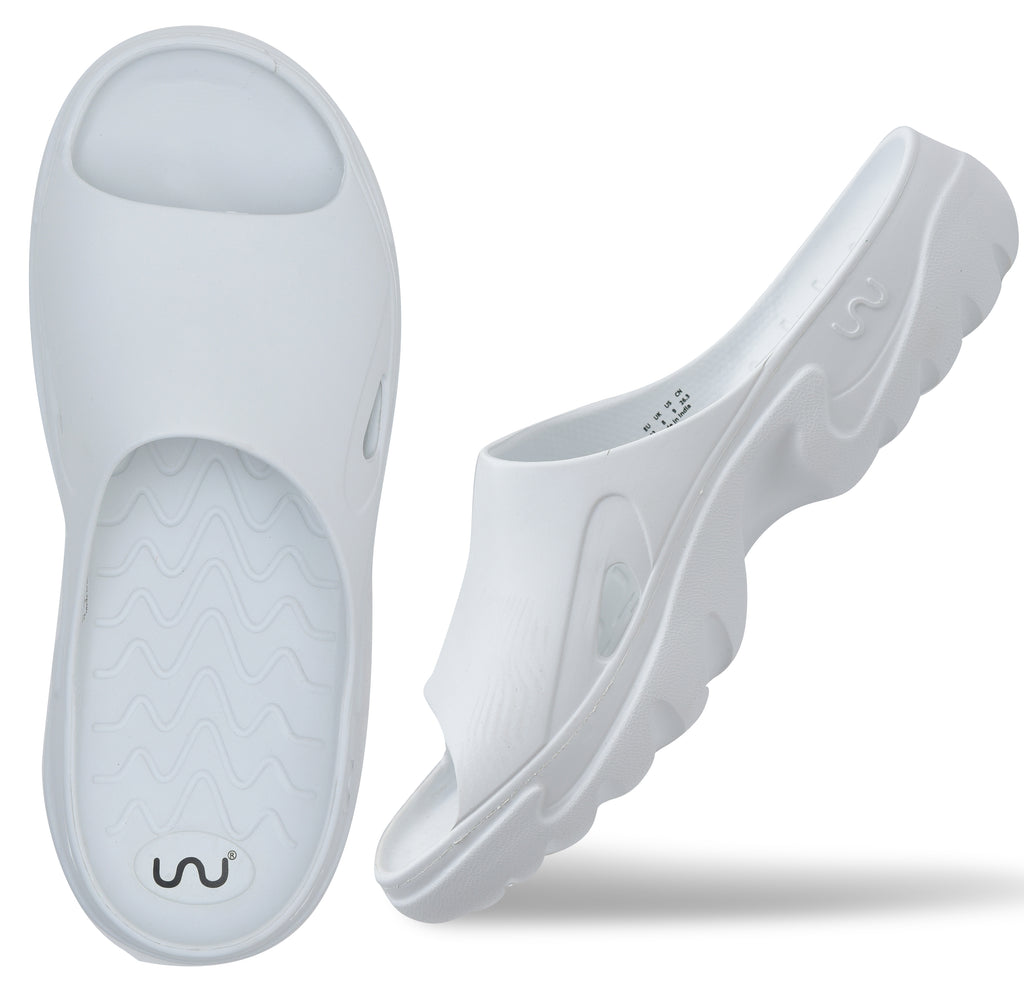 Doubleu Roma Slider for Men Comfortable Recovery Footwear White