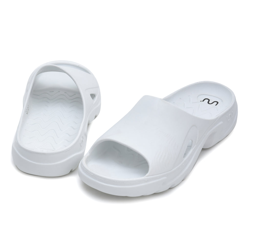 Doubleu Roma Slider for Men Comfortable Recovery Footwear White