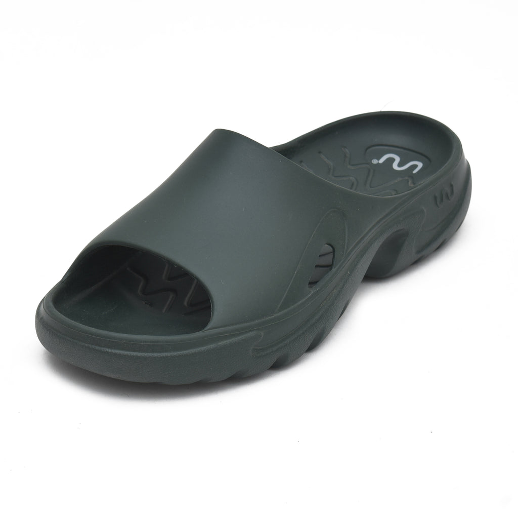 Doubleu Roma Slider for Men Comfortable Recovery Footwear Dark Olive