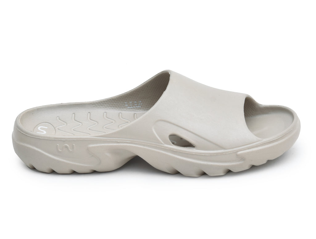 Doubleu Roma Slider for Men Comfortable Recovery Footwear Warm Grey