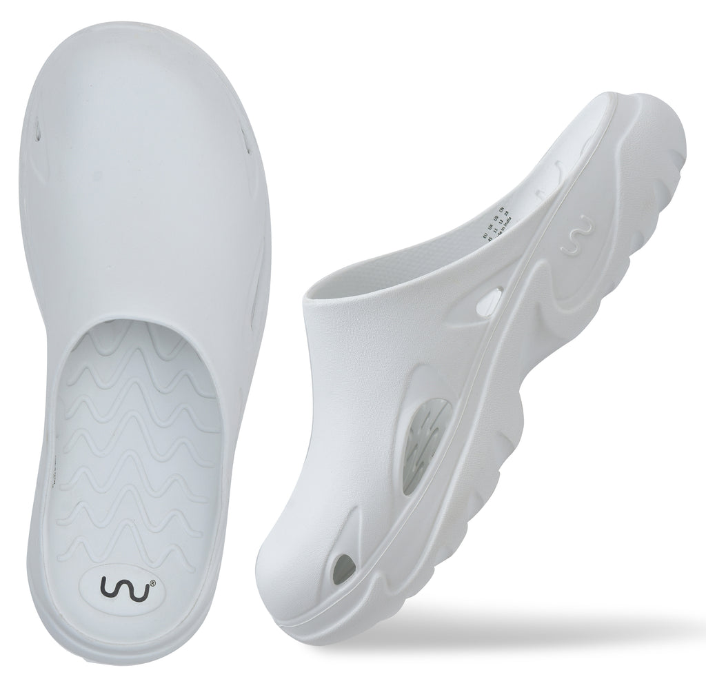 Doubleu Roma Urban Mule for Men Comfortable Slipper (White)